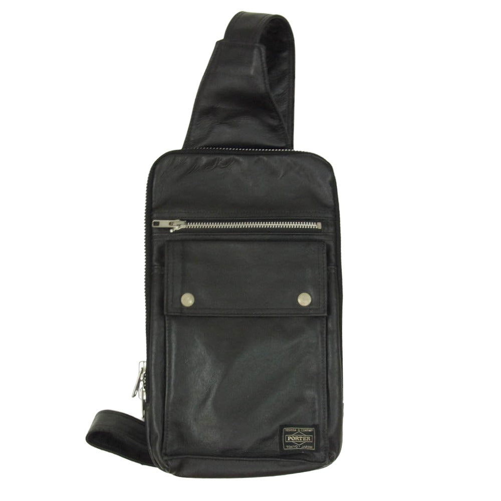 PORTER ポーター 707-06127 FREE STYLE SLING SHOULDER BAG フリースタイル スリング ショルダーバッグ ボディバッグ ブラック系【中古】