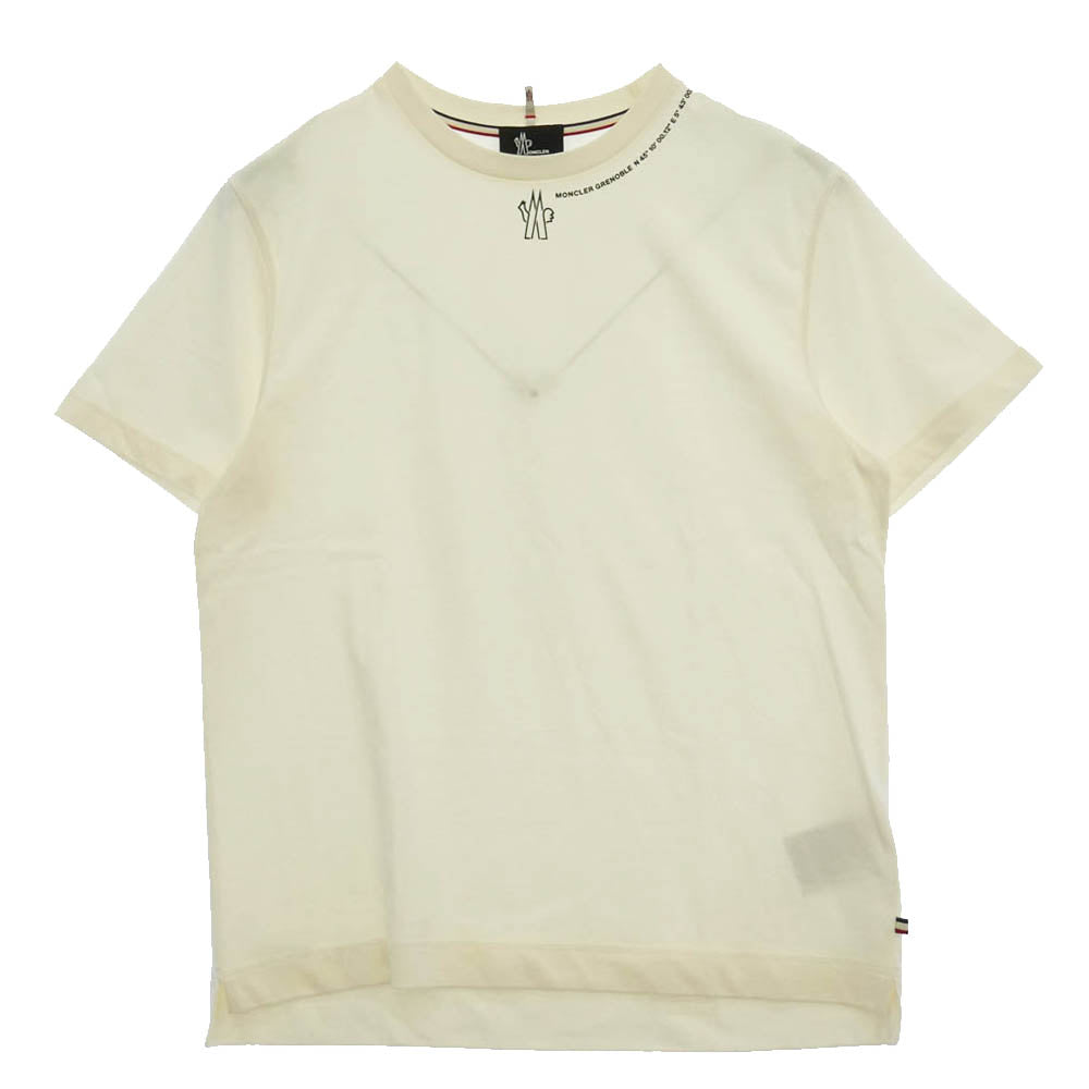 MONCLER モンクレール 25SS K10978C00007 NECK LOGO PRINT T SHIRT ネック ロゴ プリント Tシャツ 半袖カットソー オフホワイト系 L【中古】