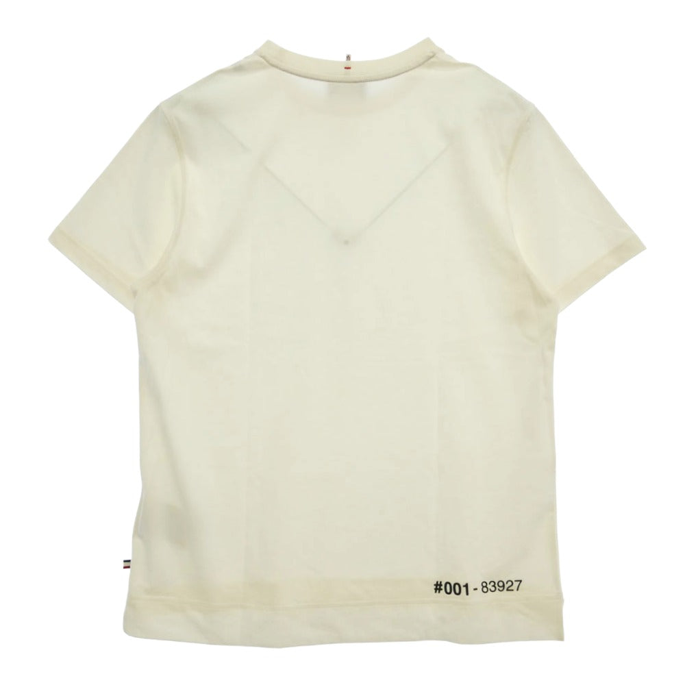 MONCLER モンクレール 25SS K10978C00007 NECK LOGO PRINT T SHIRT ネック ロゴ プリント Tシャツ 半袖カットソー オフホワイト系 L【中古】