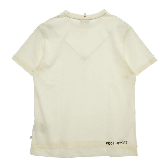 MONCLER モンクレール 25SS K10978C00007 NECK LOGO PRINT T SHIRT ネック ロゴ プリント Tシャツ 半袖カットソー オフホワイト系 L【中古】