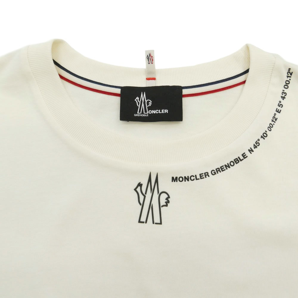 MONCLER モンクレール 25SS K10978C00007 NECK LOGO PRINT T SHIRT ネック ロゴ プリント Tシャツ 半袖カットソー オフホワイト系 L【中古】