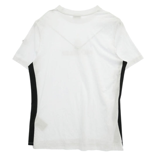 MONCLER モンクレール 24SS J10918C00060 MAGLIA MANICHE CORTE マリア マニケ コルテ リフレクター ロゴ メッシュ 切替 ラバーロゴ ワッペン クルーネック 半袖 Ｔシャツ カットソー ホワイト系 L【中古】