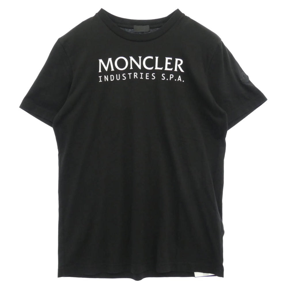 MONCLER モンクレール 24SS J20918C00014 SS T SHIRT ロゴプリント Tシャツ 半袖カットソー ブラック系 L【中古】