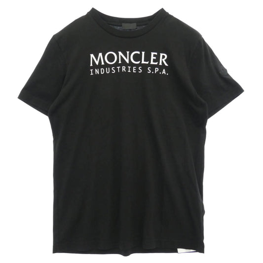 MONCLER モンクレール 24SS J20918C00014 SS T SHIRT ロゴプリント Tシャツ 半袖カットソー ブラック系 L【中古】