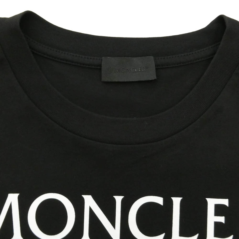 MONCLER モンクレール 24SS J20918C00014 SS T SHIRT ロゴプリント Tシャツ 半袖カットソー ブラック系 L【中古】