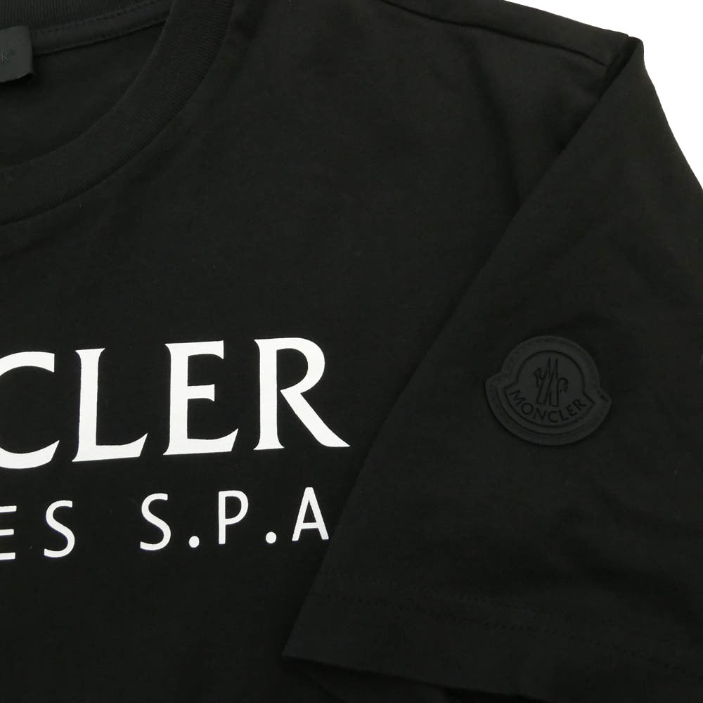MONCLER モンクレール 24SS J20918C00014 SS T SHIRT ロゴプリント Tシャツ 半袖カットソー ブラック系 L【中古】