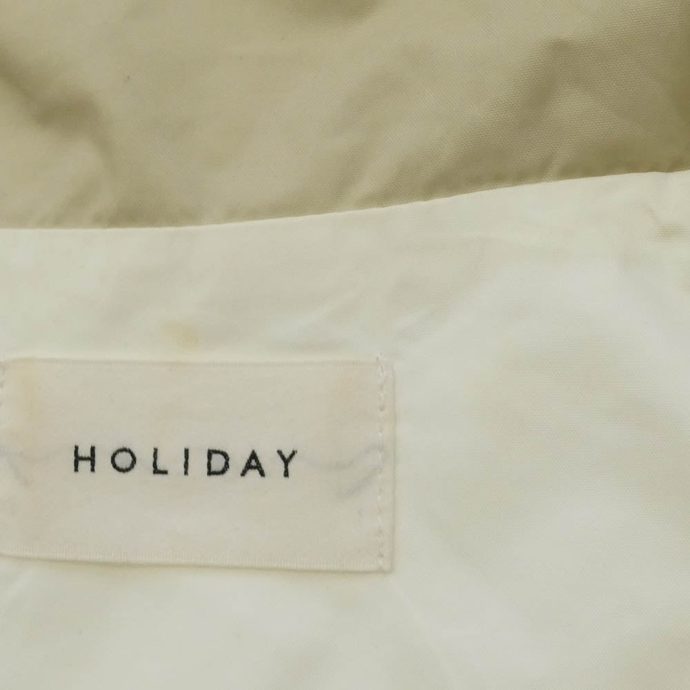HOLIDAY ホリデイ 18202937 ロゴ刺繍 ナイロン フード ジップアップ ジャケット ブルゾン オフホワイト系 ベージュ系 ONE SIZE【中古】