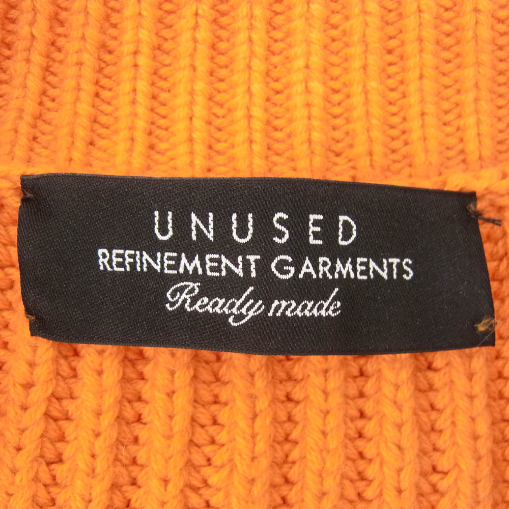 UNUSED アンユーズド US1606 3G pullover knit サイド ポケット クルーネック 丸首 ニット セーター オレンジ系 2【中古】