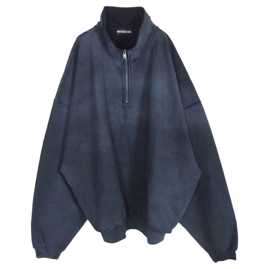 イントゥダスク ハーフジップ スウェット トレーナー ブラック系 L【中古】
