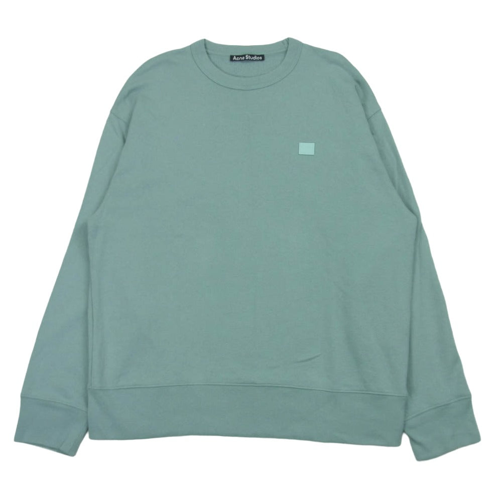 ACNE STUDIOS アクネストゥディオズ FA-UX-SWEA000077 フェイスパッチ コットン クルーネック スウェット トレーナー ライトブルー系 M【中古】