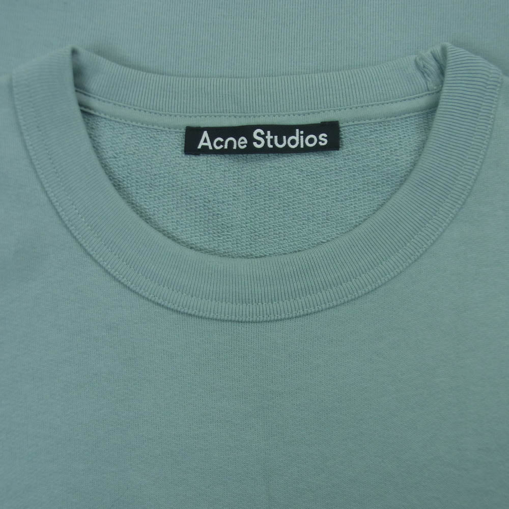 ACNE STUDIOS アクネストゥディオズ FA-UX-SWEA000077 フェイスパッチ コットン クルーネック スウェット トレーナー ライトブルー系 M【中古】