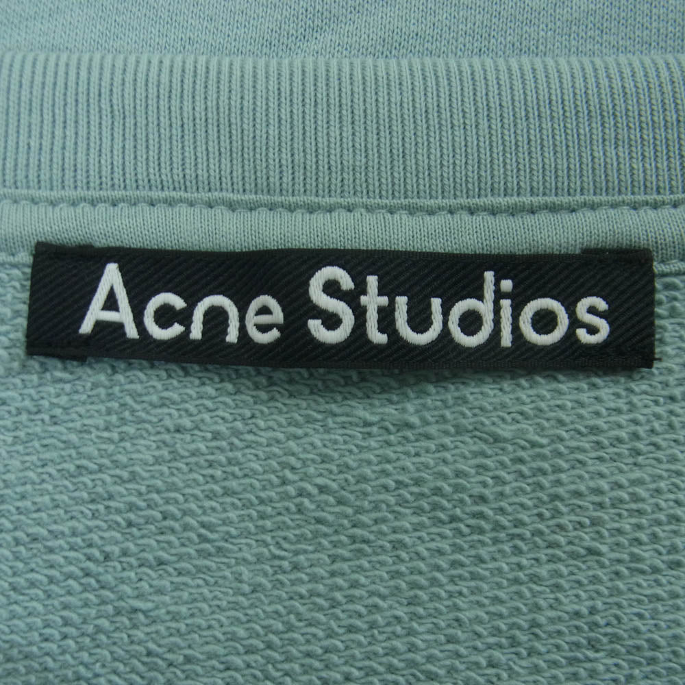 ACNE STUDIOS アクネストゥディオズ FA-UX-SWEA000077 フェイスパッチ コットン クルーネック スウェット トレーナー ライトブルー系 M【中古】