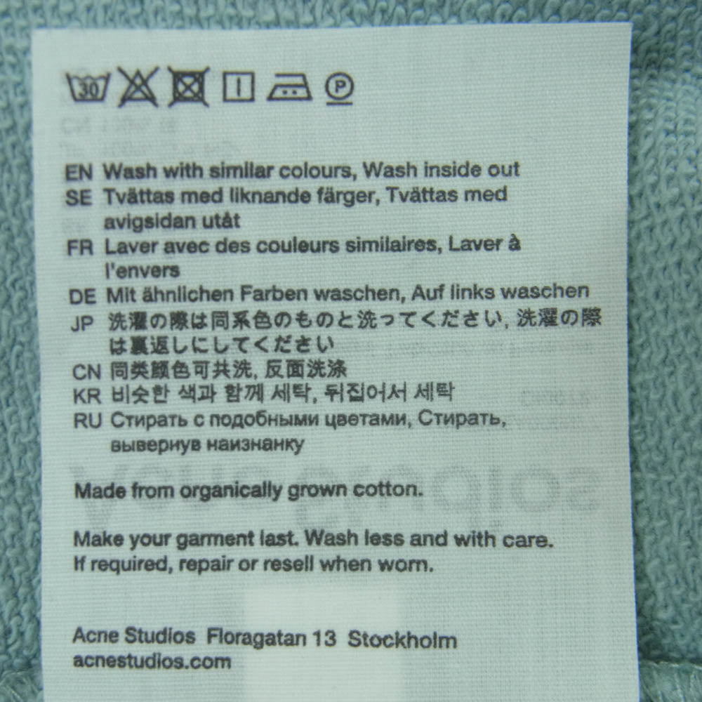 ACNE STUDIOS アクネストゥディオズ FA-UX-SWEA000077 フェイスパッチ コットン クルーネック スウェット トレーナー ライトブルー系 M【中古】