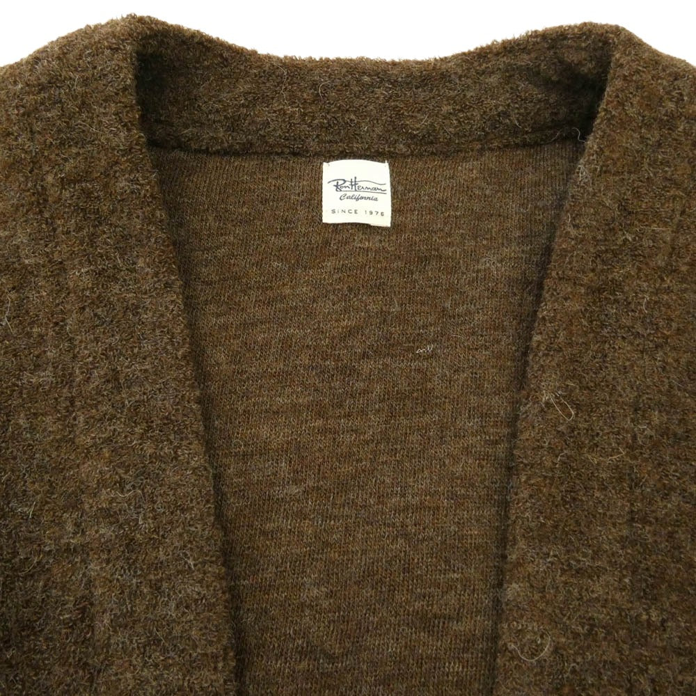 Ron Herman ロンハーマン 3420900014 Wool Pile Cardigan ウールパイル ニット ボタンレス カーディガン ブラウン系 L【中古】