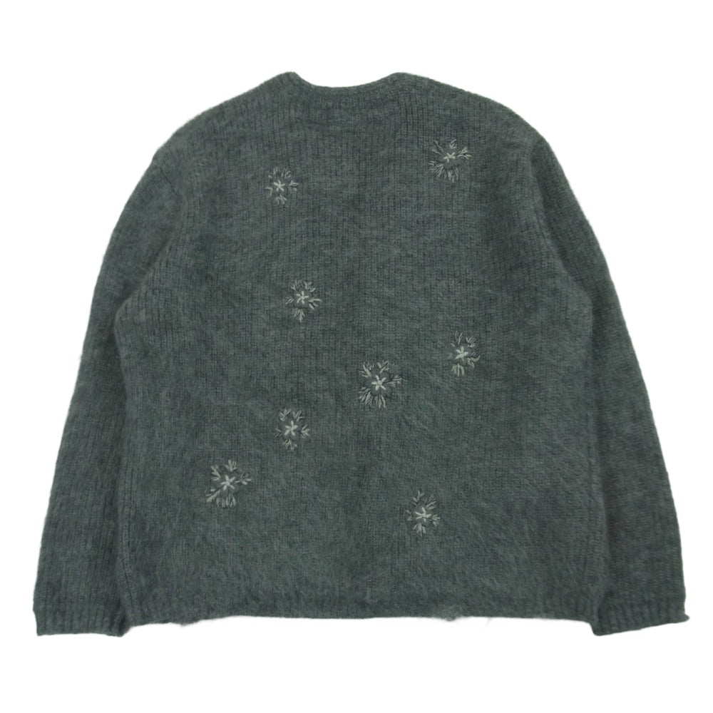 スリフトウェアマーケットアンドフリーマーケットツアー TWM-K0301 モヘヤ ウール フラワー 刺繍 カーディガン グレー系 M【中古】