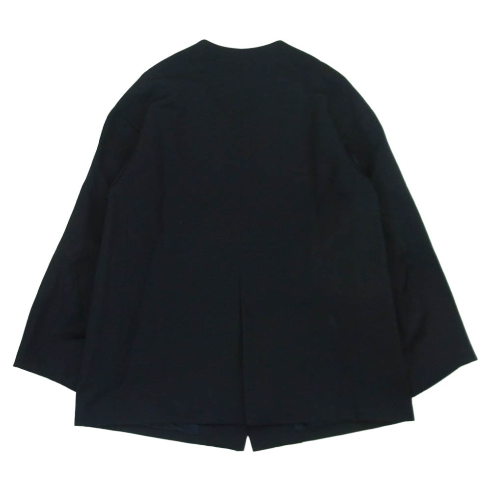 JOURNAL STANDARD ジャーナルスタンダード L'ESSAGE レサージュ ヴィスウール ノーカラー ジャケット ダークネイビー系 サイズ表記なし【中古】