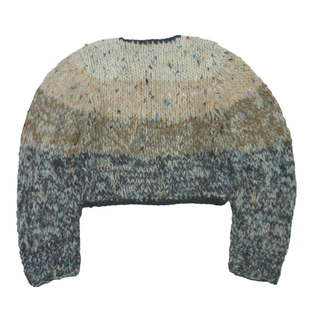 ガニー 24-080-380-0053-3-0 Striped Chunky Marled Handknit Crop Cardigan チャンキー ニット カーディガン ベージュ系 グレー系 M【中古】