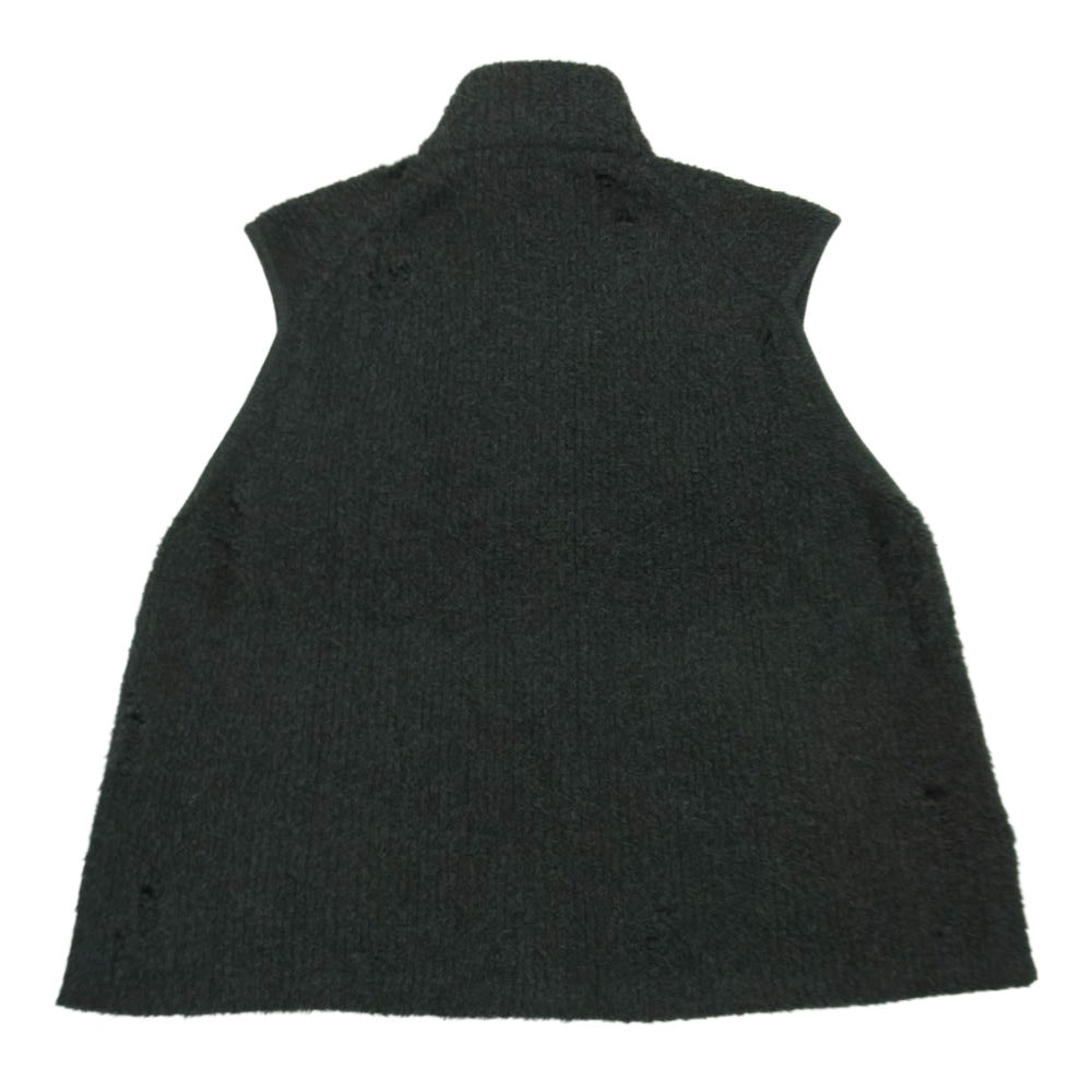 doublet ダブレット 23AW 23AW55KN135 FLEECE KNIT VEST ダメージ加工 フリース ニット ベスト チャコール系 M【中古】