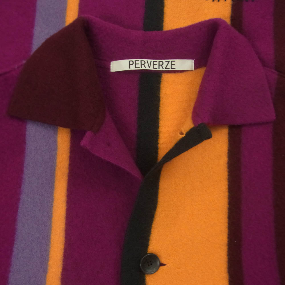 パーパーズ 0122010515 Blanket Coat ウール ブランケット コート 中国製 パープル系 オレンジ系 F【中古】