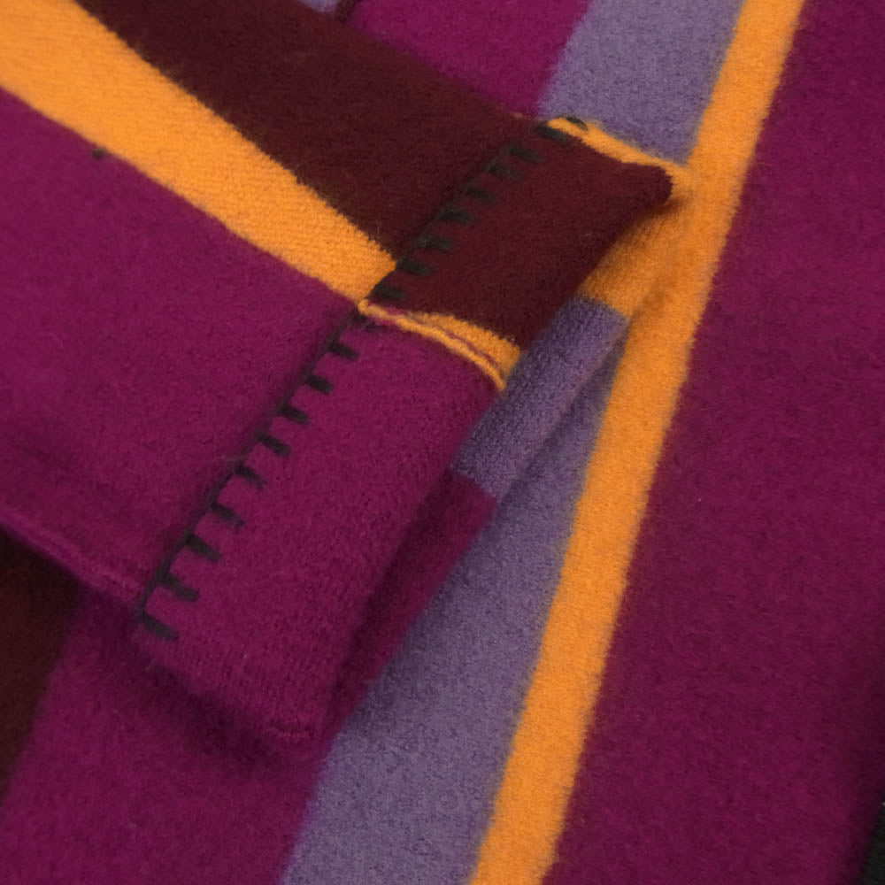 パーパーズ 0122010515 Blanket Coat ウール ブランケット コート 中国製 パープル系 オレンジ系 F【中古】