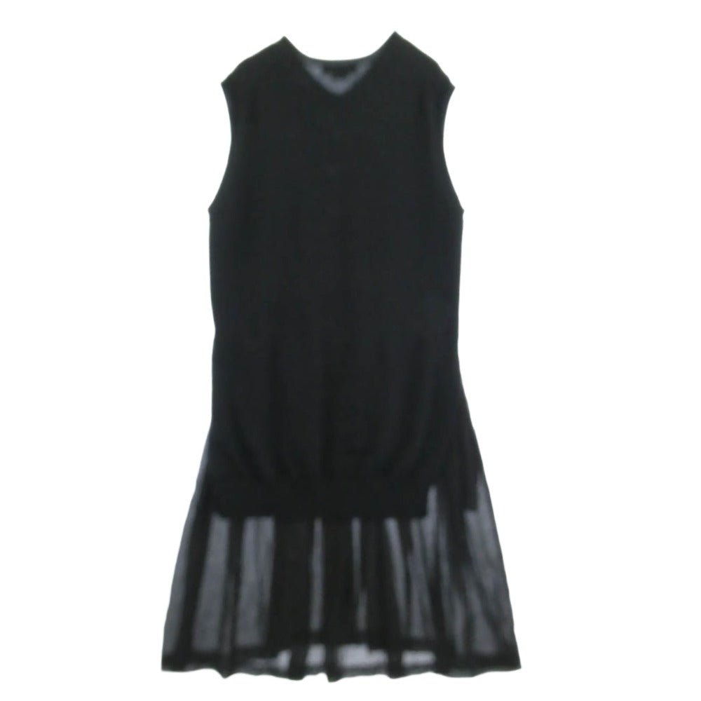 BLACK COMME des GARCONS ブラックコムデギャルソン 1H-O004 AD2021 ニットベスト ドッキング ノースリーブ ワンピース ブラック系 S【中古】