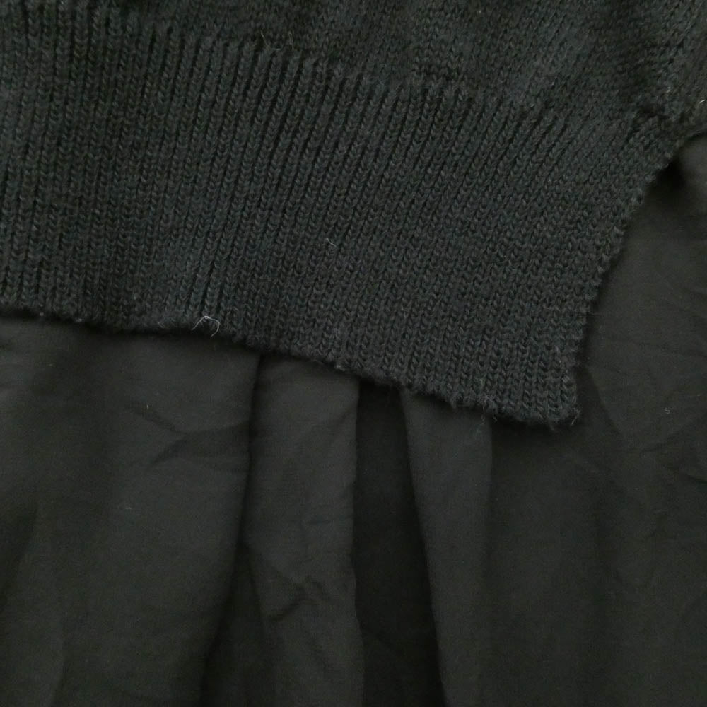 BLACK COMME des GARCONS ブラックコムデギャルソン 1H-O004 AD2021 ニットベスト ドッキング ノースリーブ ワンピース ブラック系 S【中古】