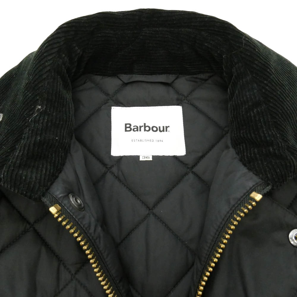 Barbour バブアー 2102378 NEW BURGHLEY QUILT ニューバレー キルティング コート ブラック系 36【中古】
