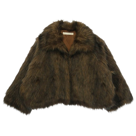ラインヴァンド 0222030205 Vegan Fur Jacket ヴィーガンファー ブルゾン ジャケット ブラウン系 F【中古】