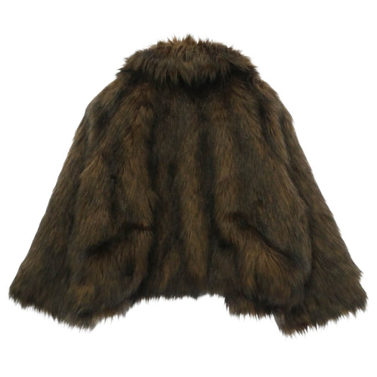 ラインヴァンド 0222030205 Vegan Fur Jacket ヴィーガンファー ブルゾン ジャケット ブラウン系 F【中古】