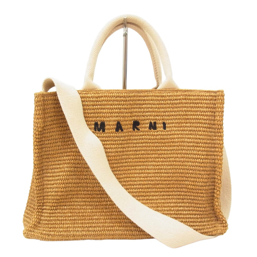 MARNI マルニ SHMP0077U0 EAST-WEST トート ハンド ショルダー バッグ ブラウン系【中古】
