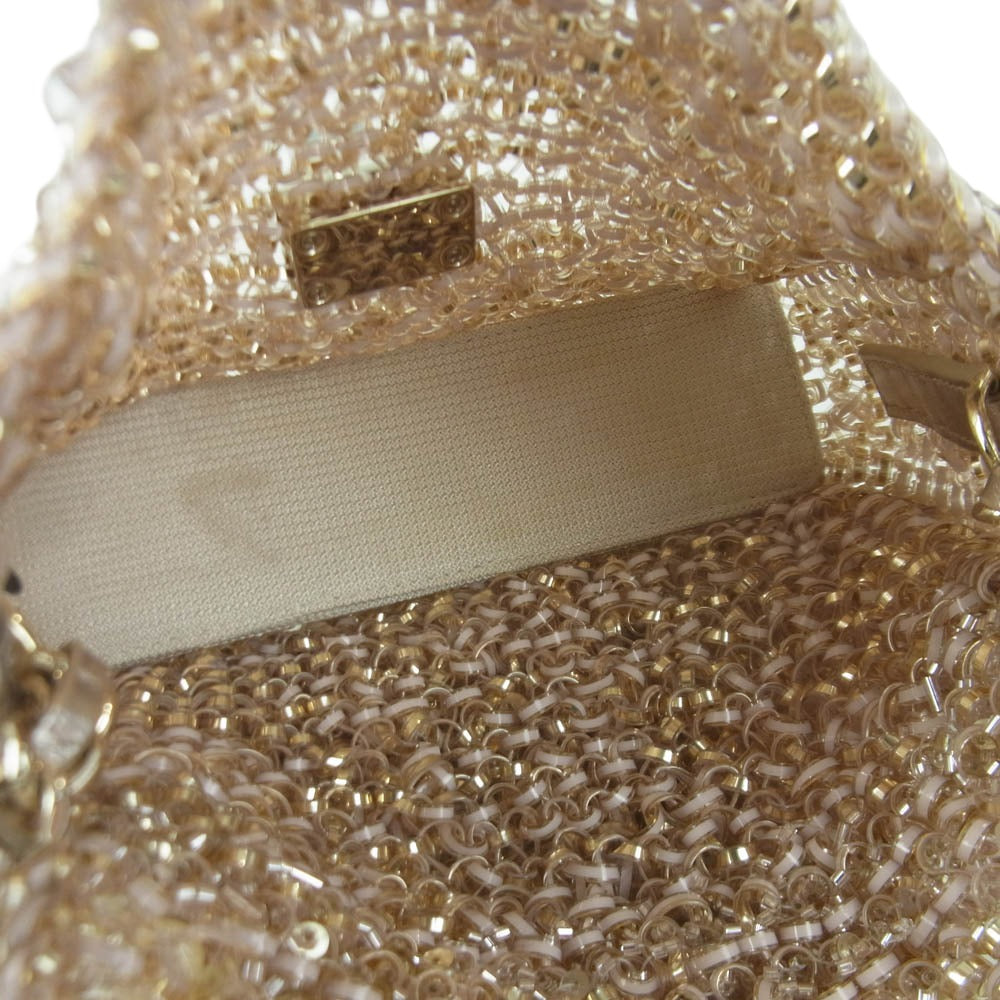ANTEPRIMA アンテプリマ PERLA GLITTER ペルラグリッター パール ショルダー バッグ ピンク系 ゴールド系【中古】