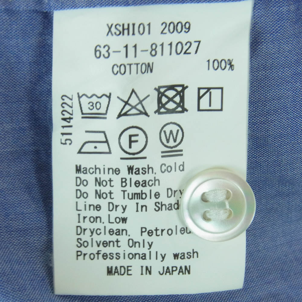 イートウツ XSHI01-2009 CORE LINEMAN SHIRT コア ラインマン 長袖 ポケット シャツ ブルー系 M【中古】
