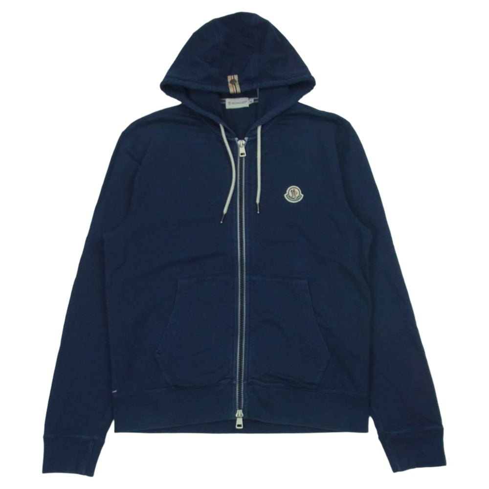 MONCLER モンクレール 210918425900 MAGLIA CARDIGAN マグリア カーディガン ロゴワッペン ジップアップ パーカー ネイビー系 M【中古】