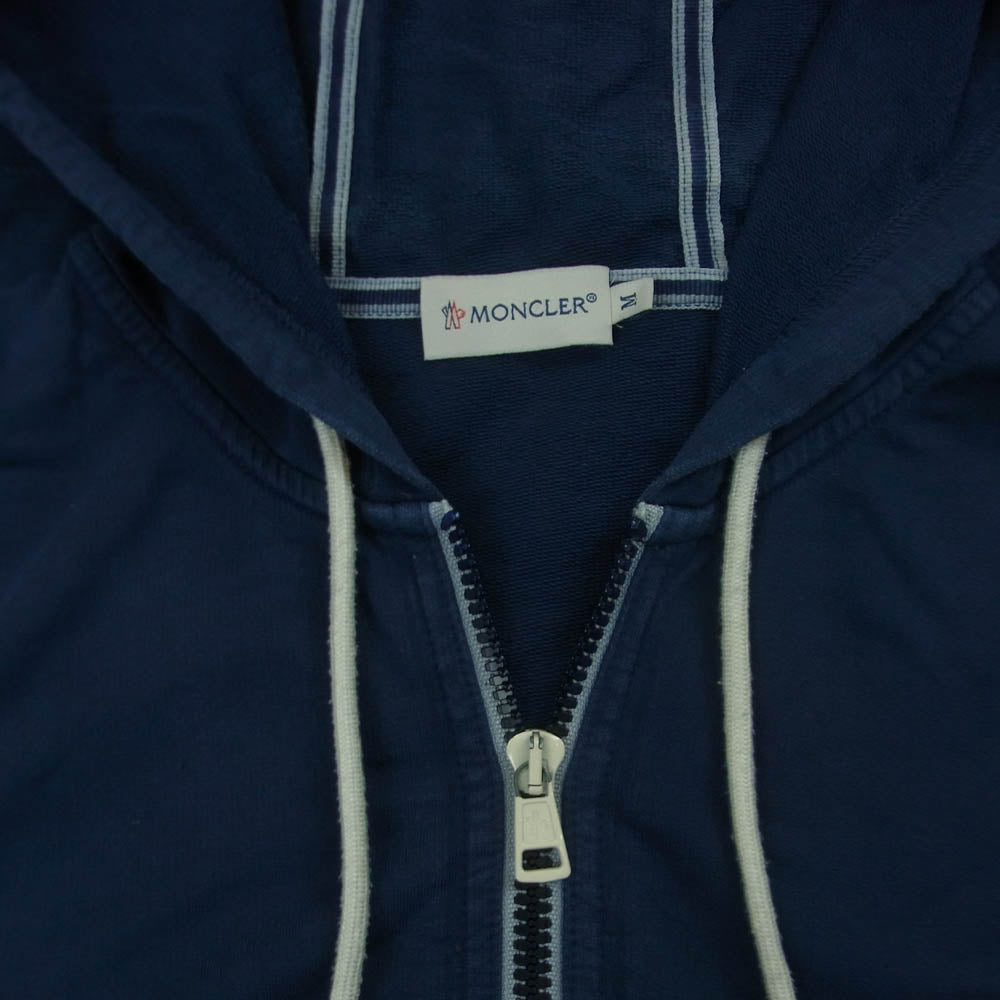 MONCLER モンクレール 210918425900 MAGLIA CARDIGAN マグリア カーディガン ロゴワッペン ジップアップ パーカー ネイビー系 M【中古】