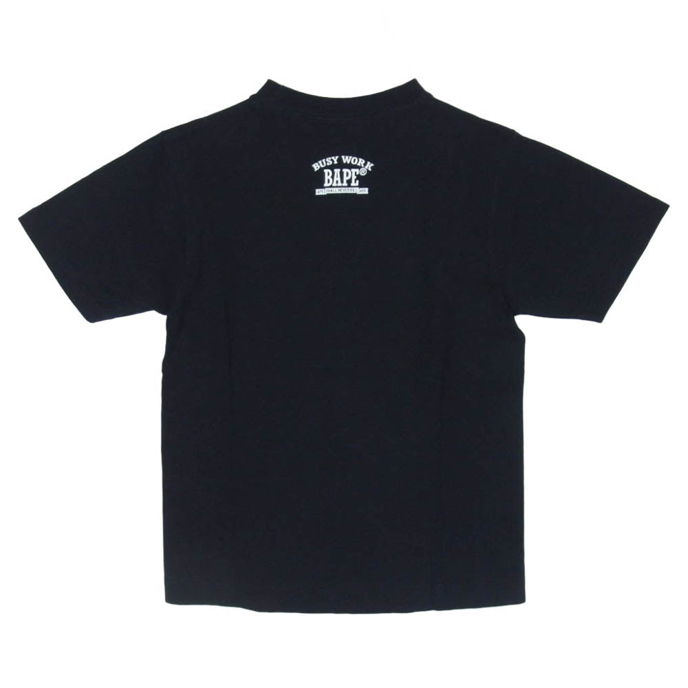 A BATHING APE アベイシングエイプ カッレジロゴ マイロ プリント 半袖 Tシャツ カットソー ブラック系 XS【中古】