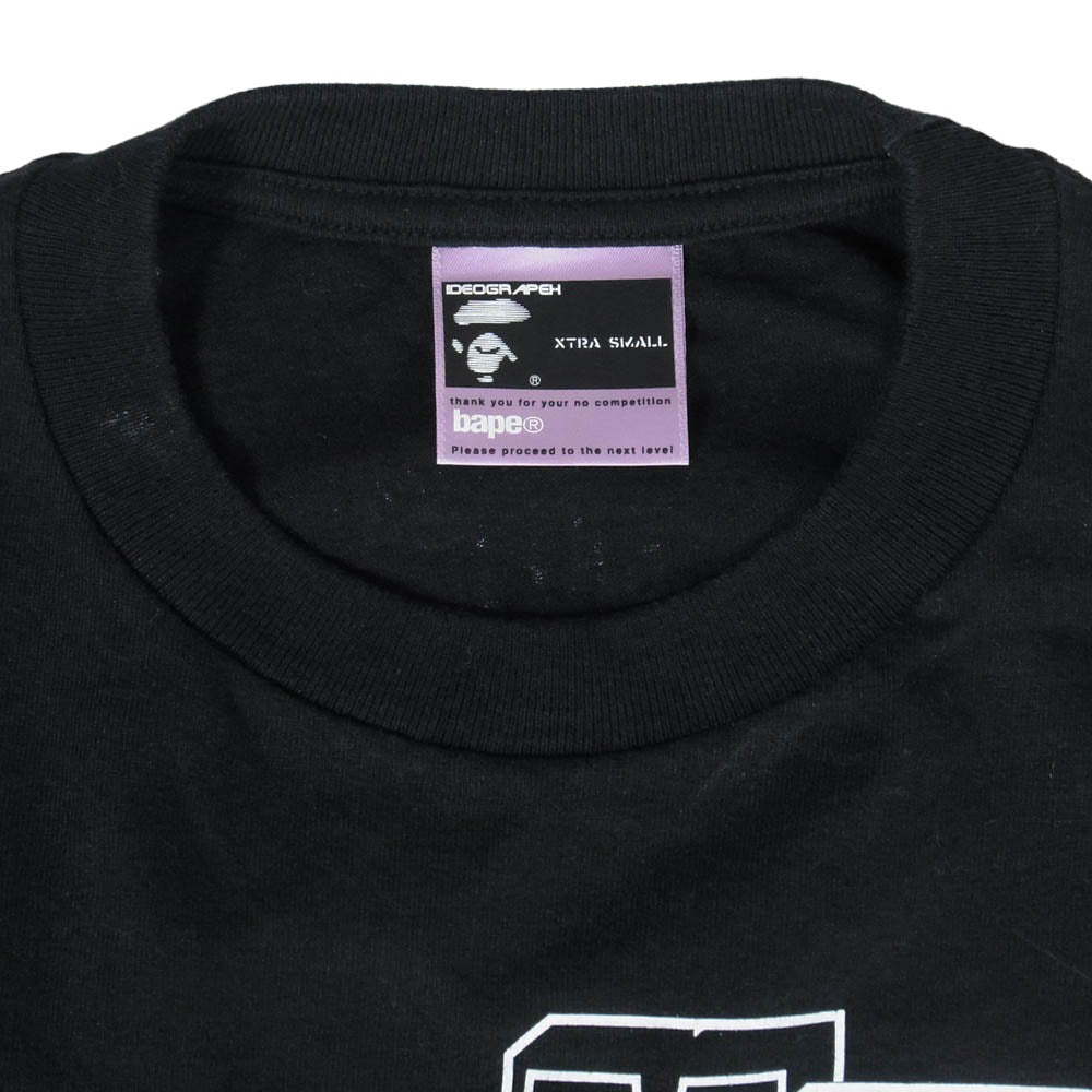 A BATHING APE アベイシングエイプ カッレジロゴ マイロ プリント 半袖 Tシャツ カットソー ブラック系 XS【中古】