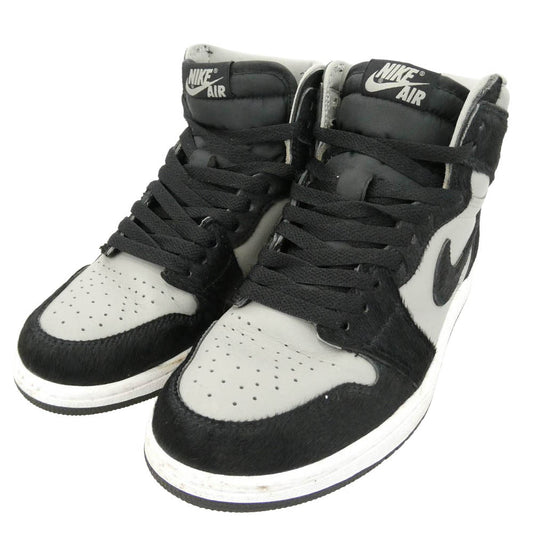 NIKE ナイキ 22AW DZ2523-001 Air Jordan 1 Retro High OG Medium Grey AJ1 エアジョーダン レトロ ハイ ミディアム グレー スニーカー ブラック系 グレー系 24.5cm【中古】
