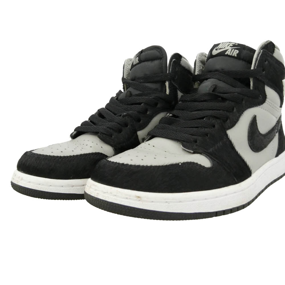 NIKE ナイキ 22AW DZ2523-001 Air Jordan 1 Retro High OG Medium Grey AJ1 エアジョーダン レトロ ハイ ミディアム グレー スニーカー ブラック系 グレー系 24.5cm【中古】