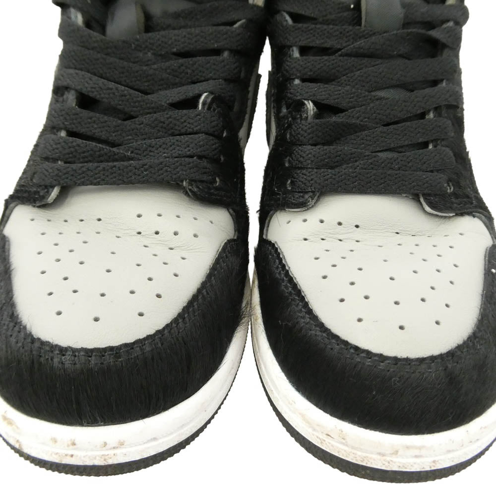 NIKE ナイキ 22AW DZ2523-001 Air Jordan 1 Retro High OG Medium Grey AJ1 エアジョーダン レトロ ハイ ミディアム グレー スニーカー ブラック系 グレー系 24.5cm【中古】