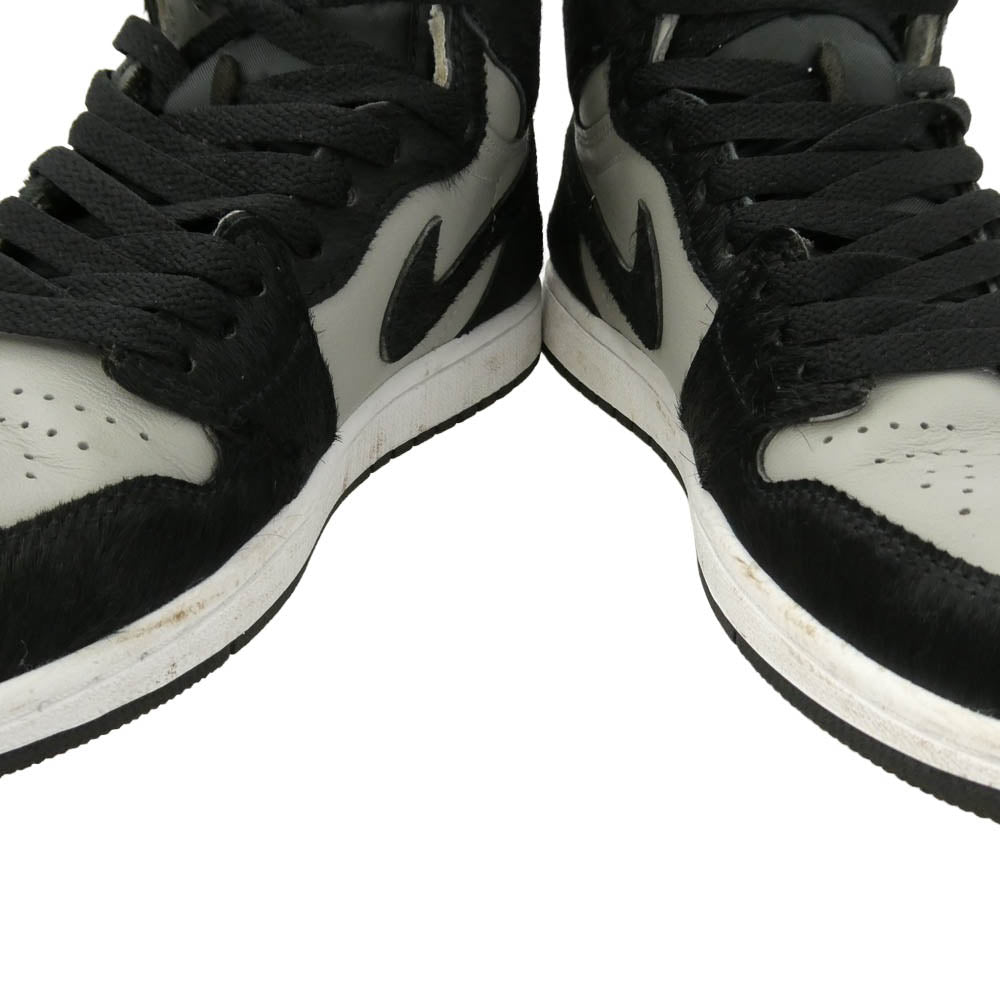 NIKE ナイキ 22AW DZ2523-001 Air Jordan 1 Retro High OG Medium Grey AJ1 エアジョーダン レトロ ハイ ミディアム グレー スニーカー ブラック系 グレー系 24.5cm【中古】