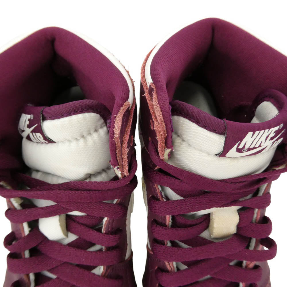 NIKE ナイキ 21AW 575441-611 GS Air Jordan 1 High OG Bordeaux AJ1 エアジョーダン ハイ ボルドー スニーカー ワインレッド系 ホワイト系 24cm【中古】