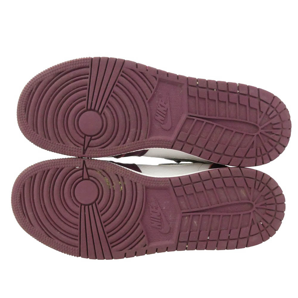 NIKE ナイキ 21AW 575441-611 GS Air Jordan 1 High OG Bordeaux AJ1 エアジョーダン ハイ ボルドー スニーカー ワインレッド系 ホワイト系 24cm【中古】