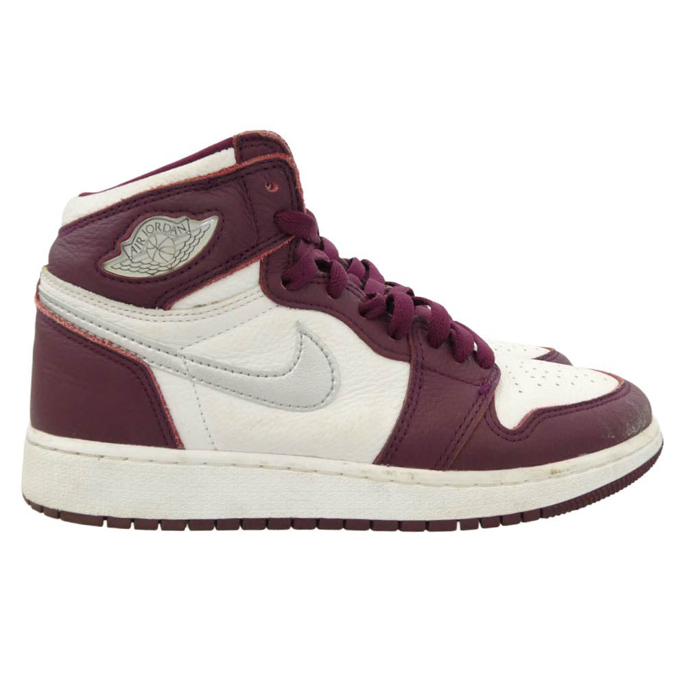 NIKE ナイキ 21AW 575441-611 GS Air Jordan 1 High OG Bordeaux AJ1 エアジョーダン ハイ ボルドー スニーカー ワインレッド系 ホワイト系 24cm【中古】