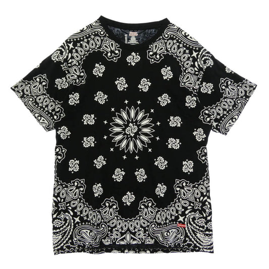 Supreme シュプリーム 22AW x Hanes Bandana Tagless Tees ヘインズ バンダナ タグレス Tシャツ 半袖 カットソー ブラック系 L【中古】