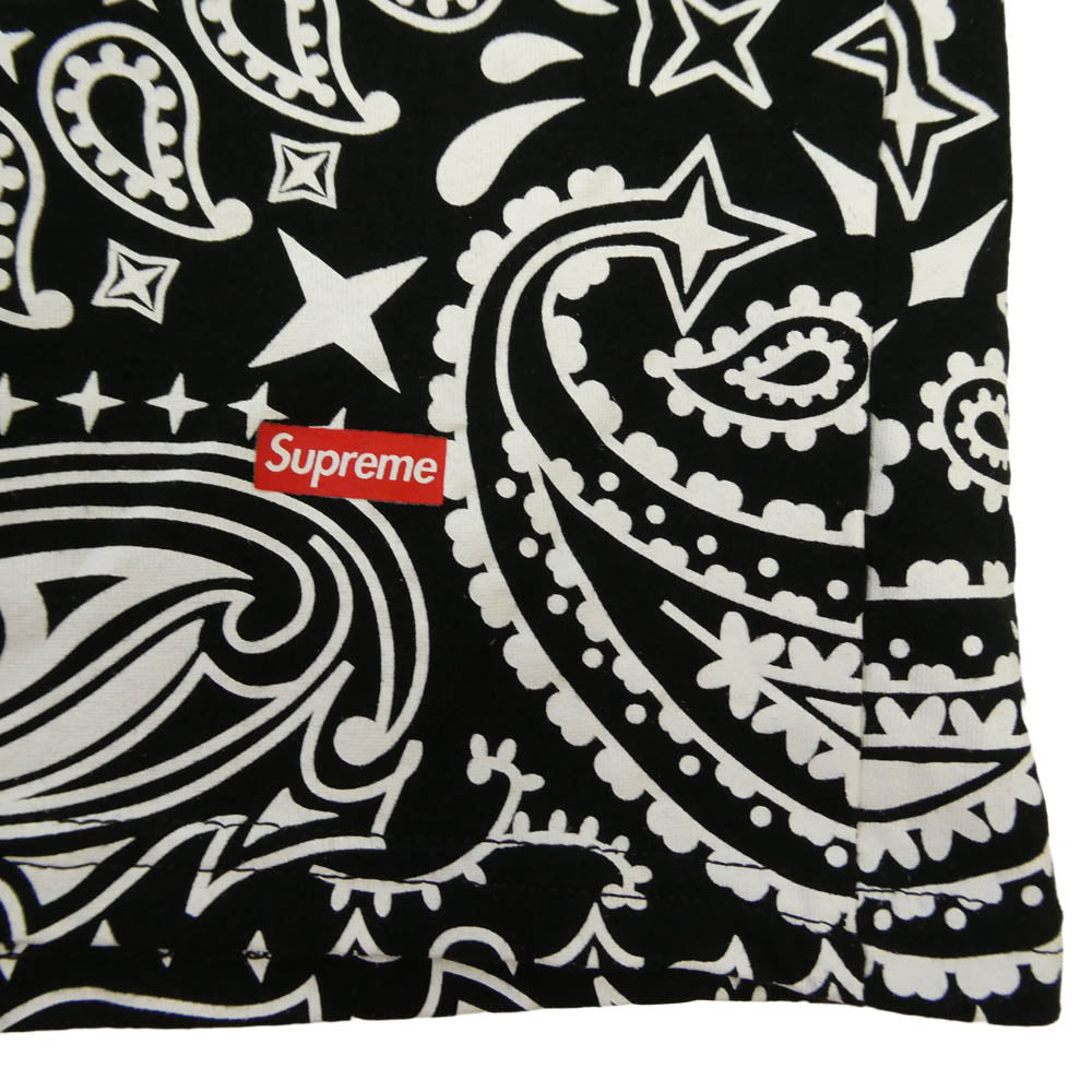 Supreme シュプリーム 22AW x Hanes Bandana Tagless Tees ヘインズ バンダナ タグレス Tシャツ 半袖 カットソー ブラック系 L【中古】