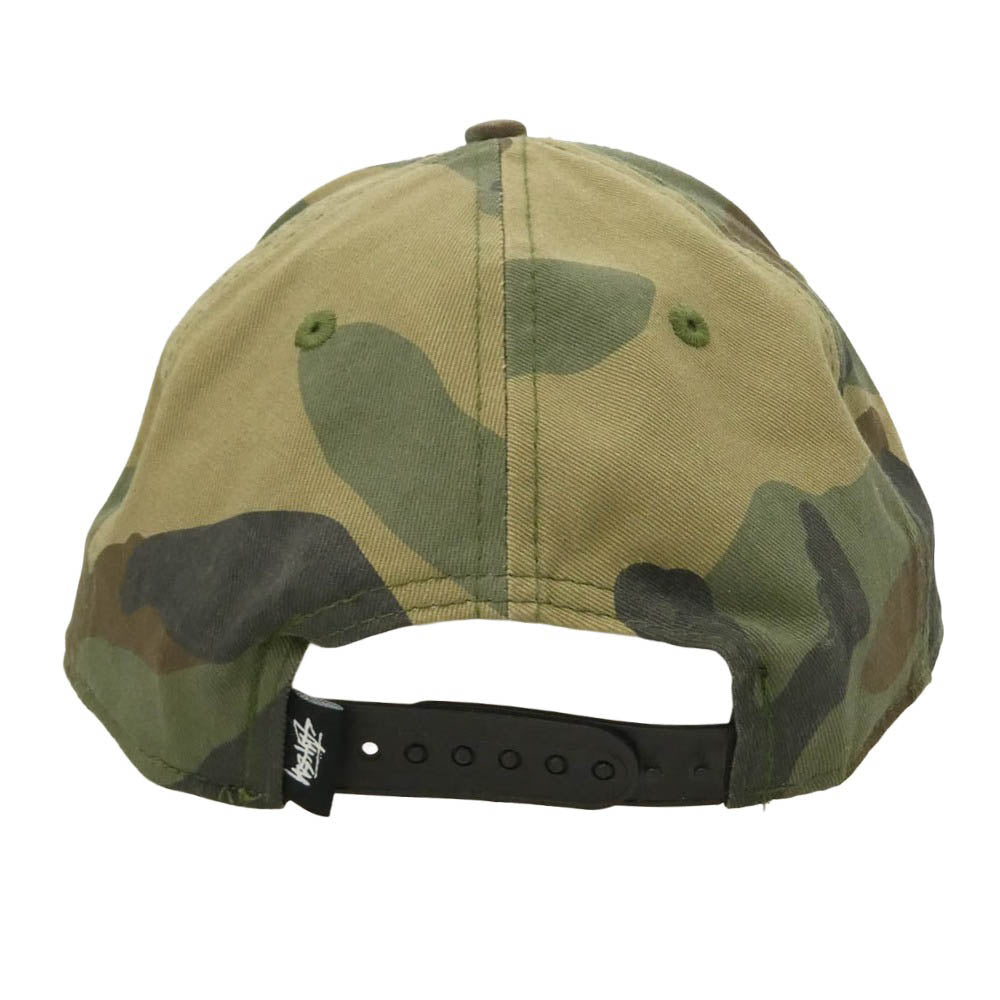 STUSSY ステューシー NEW ERA ニューエラ × NEW ERA ニューエラ ストックロゴ 刺繍 カモフラージュ 迷彩柄 ロゴ ベイスボール キャップ グリーン系【中古】