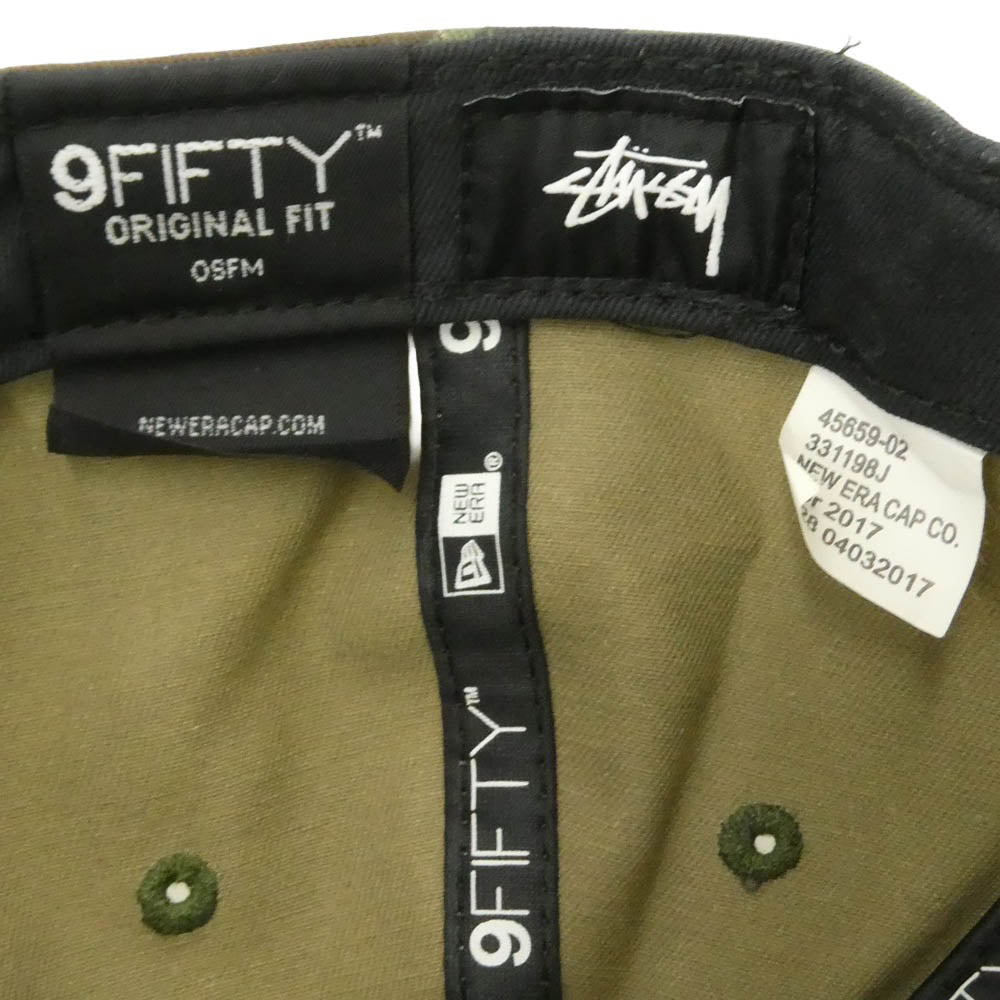 STUSSY ステューシー NEW ERA ニューエラ × NEW ERA ニューエラ ストックロゴ 刺繍 カモフラージュ 迷彩柄 ロゴ ベイスボール キャップ グリーン系【中古】