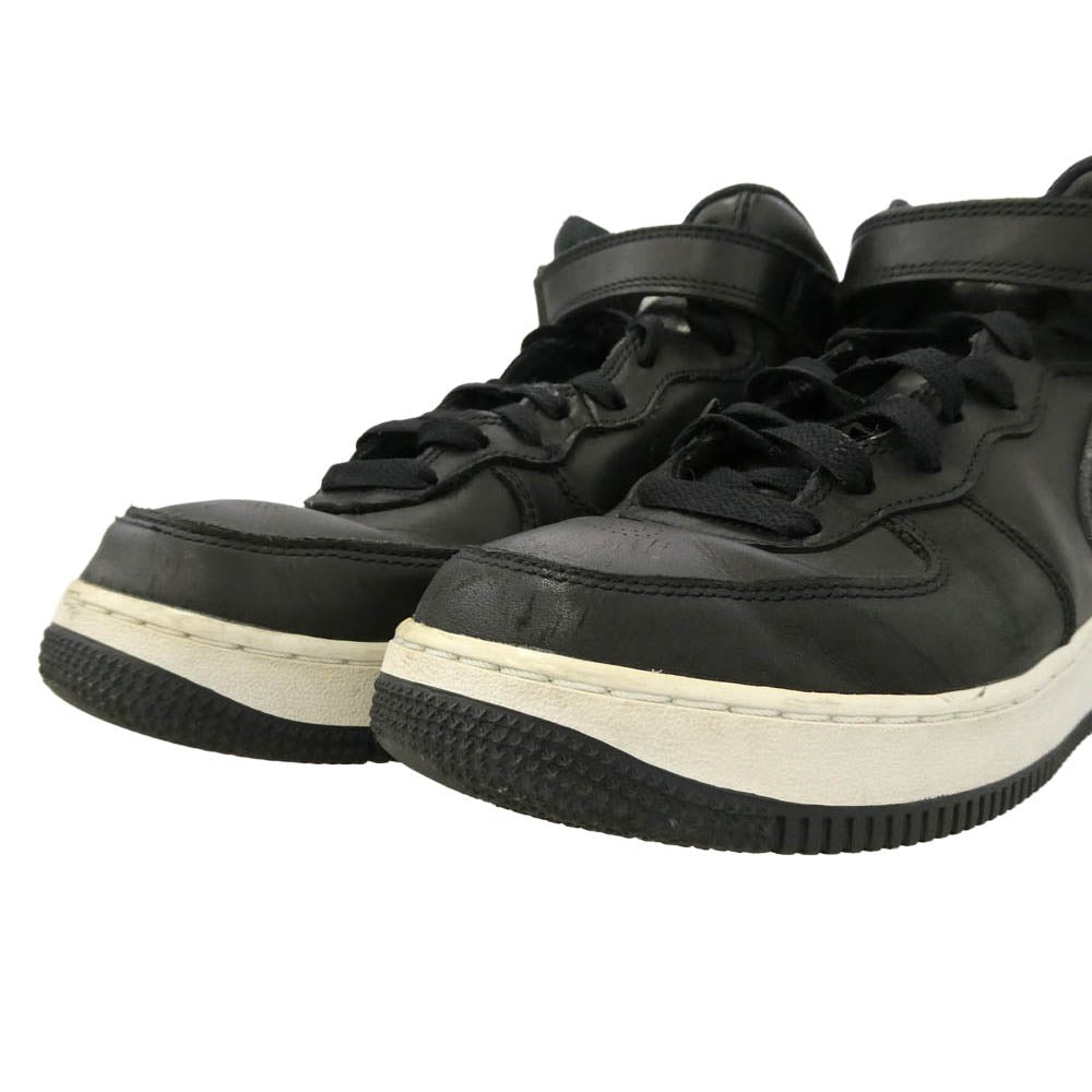 NIKE ナイキ STUSSY ステューシー 22SS DJ7840-001 × STUSSY Air Force 1 Mid Black ステューシー エアフォース ミッド ブラック スニーカー ブラック系 25cm【中古】