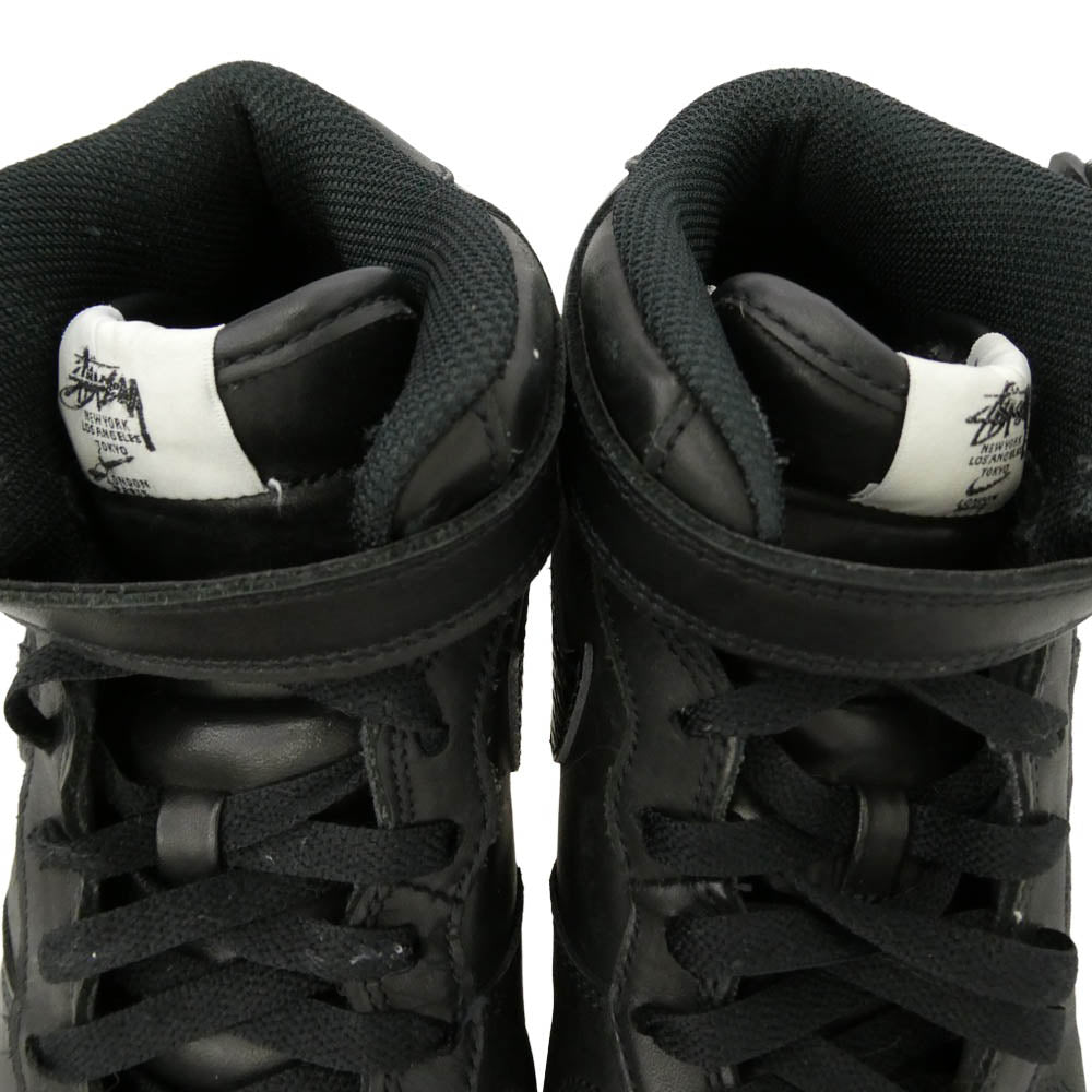 NIKE ナイキ STUSSY ステューシー 22SS DJ7840-001 × STUSSY Air Force 1 Mid Black ステューシー エアフォース ミッド ブラック スニーカー ブラック系 25cm【中古】