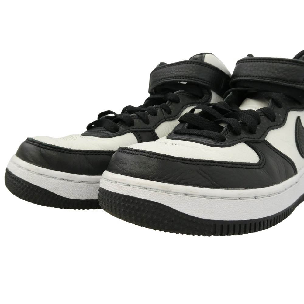 NIKE ナイキ STUSSY ステューシー 22SS DJ7840-002 × STUSSY Air Force 1 Mid Black and Light Bone ステューシー エアフォースミッド ブラック アンド ライトボーン スニーカー ブラック系 ホワイト系 24cm【中古】
